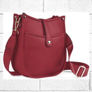 NWT! EVVE Burgundy Faux Leather Purse Shoulder Bucket Bag w/Detachable Strap
